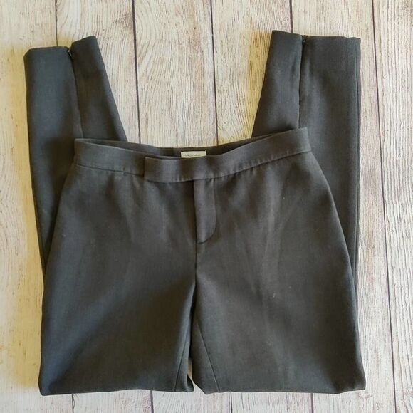 Halogen slim leg zip hem ankle pants charcoal gray sz 4P - Picture 3 of 14
